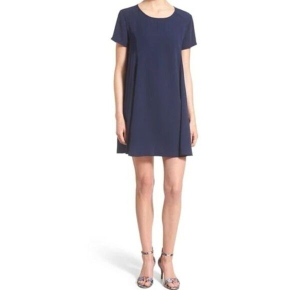 Lush Navy Chiffon Swing Dress - Picture 2 of 9